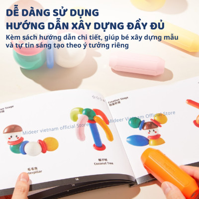 Đồ chơi nam châm xếp hình cho bé Mideer Growth PLUS Magnetic Building Sticks