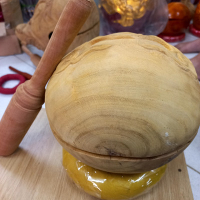 Mõ tụng kinh phật bằng gỗ mít gỗ không dác kt 30cm 