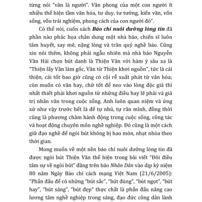 Báo chí nuôi dưỡng lòng tin ( bản in 2025)