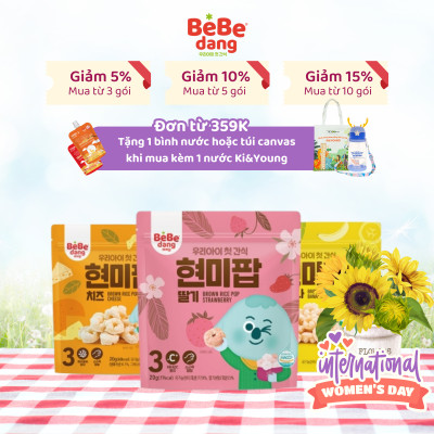 Bánh gạo lứt hữu cơ hình vòng Bebedang 3 vị thơm ngon cho bước ăn dặm 3