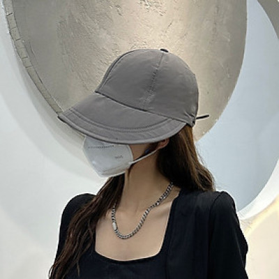 Mũ Chống Nắng Nửa Đầu Hàn Quốc Thời Trang Mũ Lưỡi Trai Chống Tia Uv, Nón Vành Rộng Có Móc Đeo Khẩu Trang