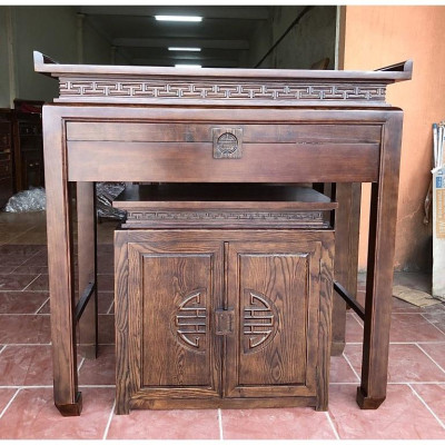 Bàn thờ án gian án thờ kệ thờ gỗ sồi Mỹ giá thật