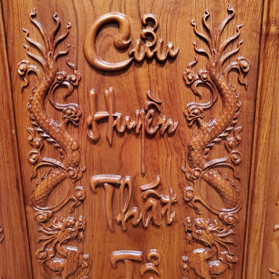 Liễn thờ gia tiên - Cửu huyền thất tổ ( gỗ hương đá)