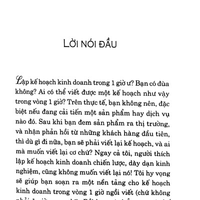 Lập Kế Hoạch Kinh Doanh Trong 1 Giờ