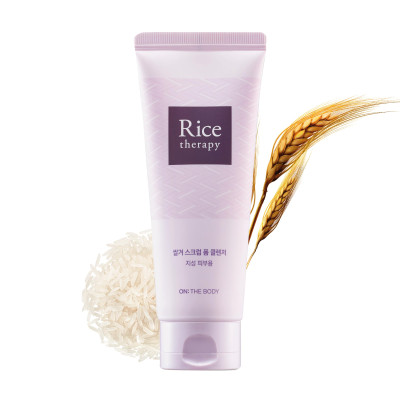 [Hàn Quốc] Sữa rửa mặt tạo bọt chiết xuất cám gạo cho da dầu On The Body: Rice Therapy Rice Bran Scrub Foam Cleanser 150g