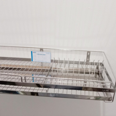 Kệ Chén 1 Tầng Có Khay Hứng Nước Inox SUS 304