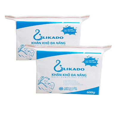 Khăn khô đa năng LIKADO  loại 600gram kích thước 15x20 khoảng 550 tờ dùng cho mẹ và bé (COMBO 2 GÓI)