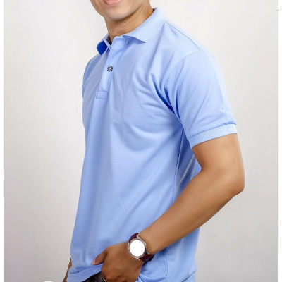 Áo Thun Có Cổ Màu Xanh Biển Cá Sấu 4 Chiều