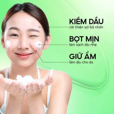 Sữa rửa mặt rau má tạo bọt Oribe Cica Formula làm sạch sâu dưỡng ẩm cho da mụn da dầu nhạy cảm 120ml