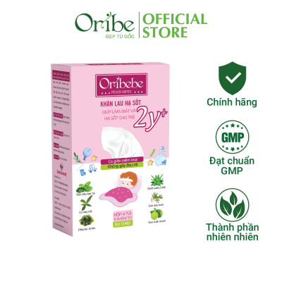 Khăn Lau Hạ Sốt Cho Bé Oribebe 2Y+ Hạ Nhiệt Giảm Sốt An Toàn Cho Bé Từ Thiên Nhiên