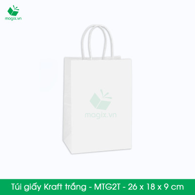 MTG2 MTG2T - 26x18x9 cm - Combo 300 túi giấy Kraft Nhật cao cấp