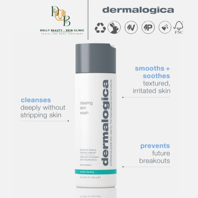Sữa rửa mặt dành cho da dầu mụn CLEARING SKIN WASH của Dermalogica - Dolly Beauty