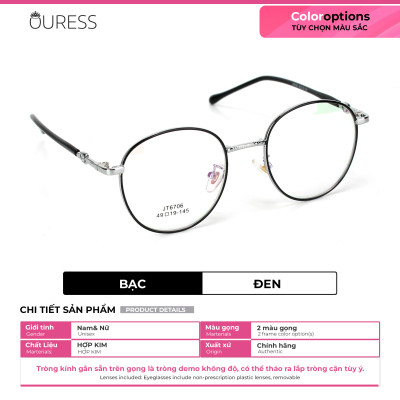 Gọng kính hợp kim thời trang nam nữ siêu nhẹ siêu bền OURESS JT6706