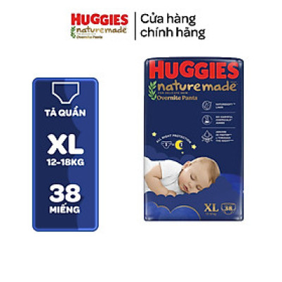Tã quần Huggies Naturemade ban đêm M58/L44/XL38/XXL26