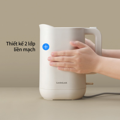 Ấm Đun Siêu Tốc Giảm Âm LocknLock Silent Electric Kettle 1.2L EJK216WHT, Hàng Chính Hãng - JoyMall