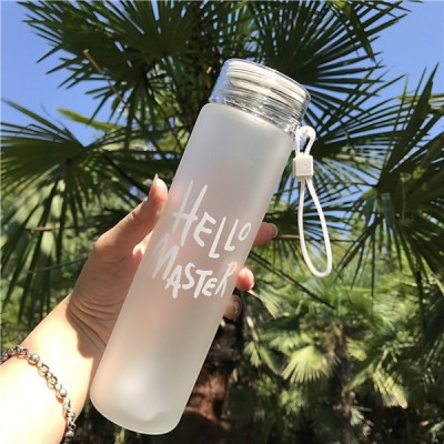 Bộ 4 bình nước thủy tinh in chữ Hello master (480ml)