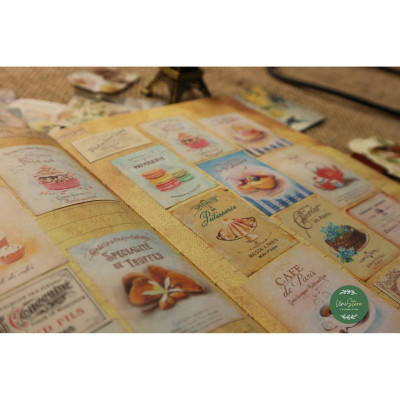 sticker vinge - sticker phong cách cổ điển retro chủ đề đồ ăn - uni007