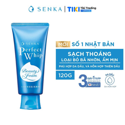 Sữa Rửa Mặt Tạo Bọt Chiết Xuất Tơ Tằm Trắng Senka Perfect Whip 120g - 14839