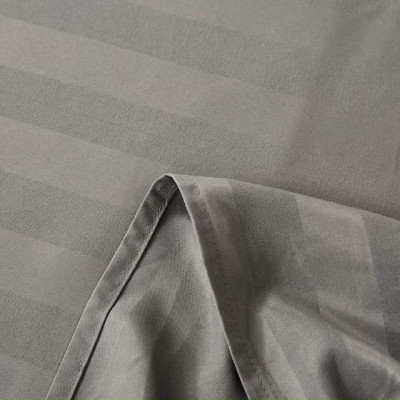 Bộ Ga Gối Cotton Kẻ 3F Lidaco Chuyên Dụng Cho Homestay, Khách Sạn - Xám