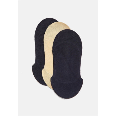 Combo 3 đôi Tất nữ lười cổ ngắn 2 màu Đen, Da