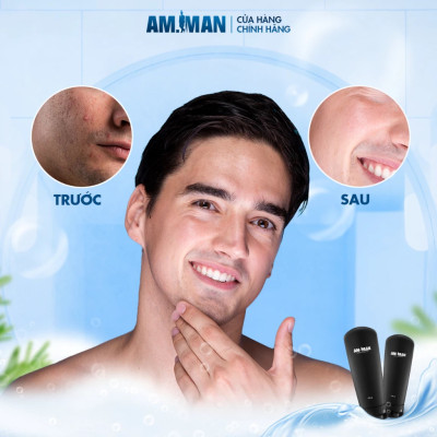 Sữa rửa mặt nam AM-MAN AM AGERASIA 100ml dạng gel ngăn ngừa mụn, dưỡng ẩm, làm sạch da, sáng da