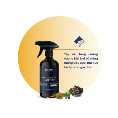 Nước Lau Bàn Thờ Cao cấp Ecocare 300ml kết hợp giữa Trầm Hương và Quế giúp tẩy uế, mang lại vượng khí