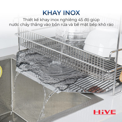 Kệ (giá) để chén bát HiVE KO 2 tầng inox 304