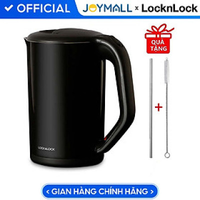 Ấm Đun Siêu Tốc Lock&Lock 2 Lớp Ruột Bình Bằng Thép Không Gỉ EJK738 (1.7L) - Hàng Chính Hãng, Tặng Kèm Cọ Rửa Và Ống Hút
