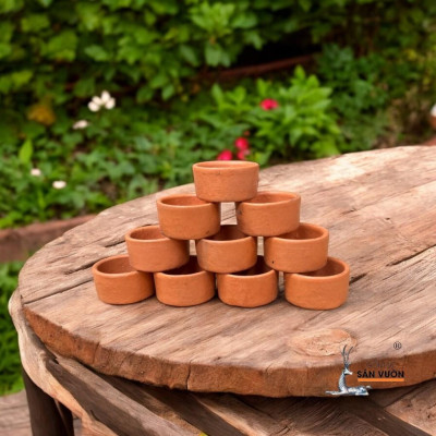Đế Nến Gốm Đất Nung Mini 3x2cm