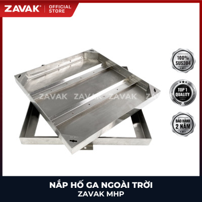 Nắp hố ga ngoài trời inox ZAVAK MHP-AA50 / KT 50x50cm, lát gạch tối đa 2cm/ tải 960kg