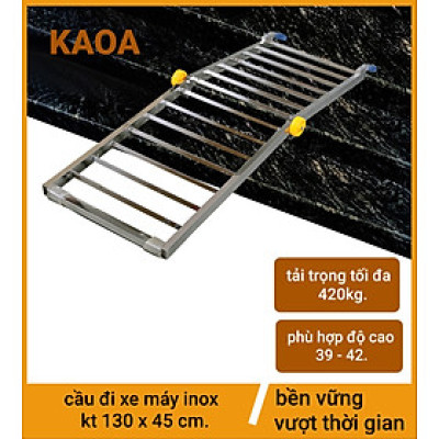 Thang đi xe máy inox  . kt 130x45cm