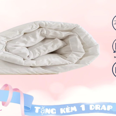 Topper khách sạn 5 sao – Nệm Topper bông Microfiber cao cấp – Tấm làm mềm nệm  - Topper lông vũ nhân tạo