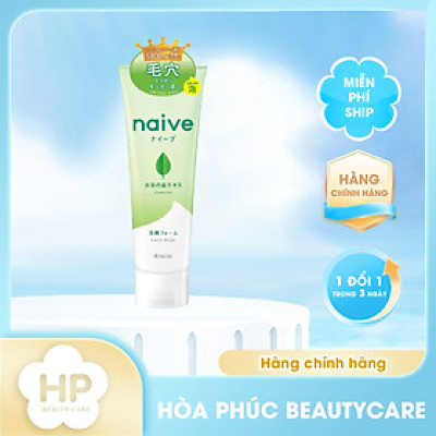 Sữa Rửa Mặt Sạch Sâu Chiết Xuất Lá Trà Xanh Kracie Naive Face Wash (Green Tea) - Tuýp 130G