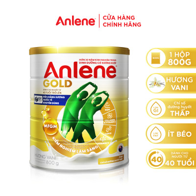 Bao bì mới - Sữa Bột Anlene Gold Hương Vanilla (Hộp Thiếc 800g)