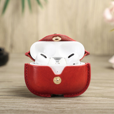 Bao Case Da Nappa Full Grain Leather cho Airpods Pro / Airpods Pro 2 - Hàng Chính Hãng
