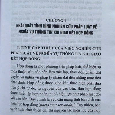 Pháp Luật Về Nghĩa Vụ Thông Tin Khi Giao Kết Hợp Đồng Ở Việt Nam Hiện Nay