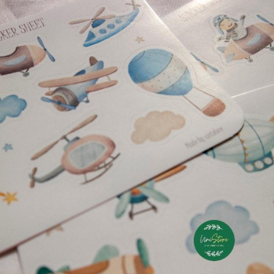 Sticker thiết kế - sticker sheet litlle polot - trang trí sổ tay, nhật kí bullet journal - uni032