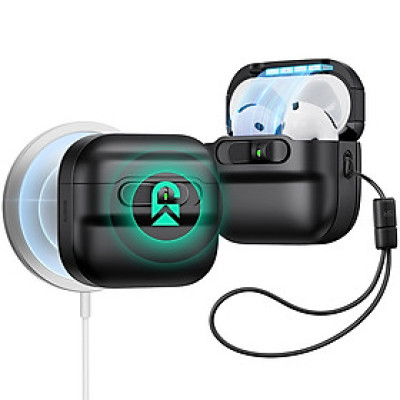 Ốp Case Bao Dành Cho Airpods 4, ESR Pulse FlickLock Case (HaloLock) có Khoá Thông Minh, Sạc từ tính, kèm dây đeo_ Hàng Chính Hãng