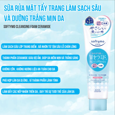 Sữa Rửa Mặt Tẩy Trang Tạo Bọt Kosé Softymo Cleansing Foam (190 G)