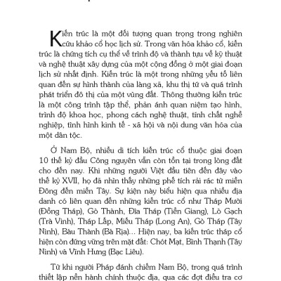 Kiến Trúc Trong Văn Hóa Óc Eo - Hậu Óc Eo Ở Nam Bộ (Tái bản)