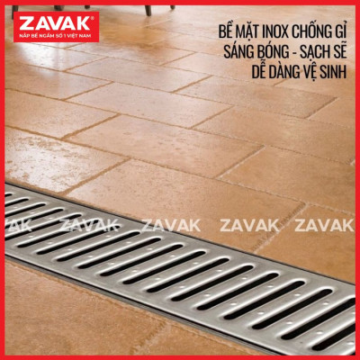 Rãnh Thoát Nước Inox 304 ZAVAK Grating GRT-AX117 inox 304 (modun 1.2m)