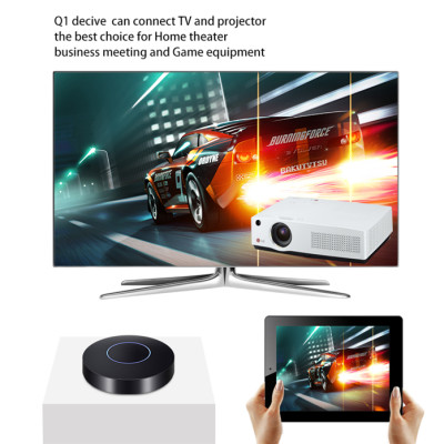 Thiết bị Dongle Wifi Q1 Truyền hình ảnh từ điện thoại lên tivi máy chiếu Hỗ trợ cả HDMI và Chuẩn AV cho Tivi - Dùng được cho hầu hết các dòng điện thoại smartphone... FullHD 1080P - Hàng Chính Hãng