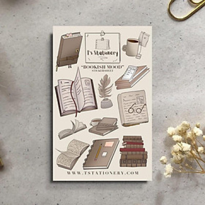 Sticker sheet bookish mood  - chuyên dán, trang trí sổ nhật kí, sổ tay | Bullet journal sticker - stc003