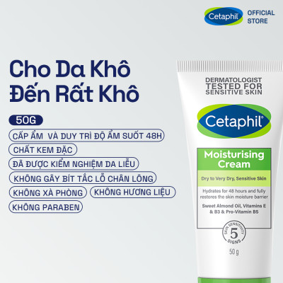 Combo 3 Bước Cetaphil Chăm Da Dịu Lành: Sữa rửa mặt 500ML + Kem dưỡng ẩm 50G + Gel chống nắng SPF50+
