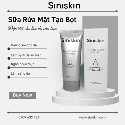 Sữa rửa mặt tạo bọt Siniskin Foaming Facial Cleanser ngăn ngừa mụn 100gram