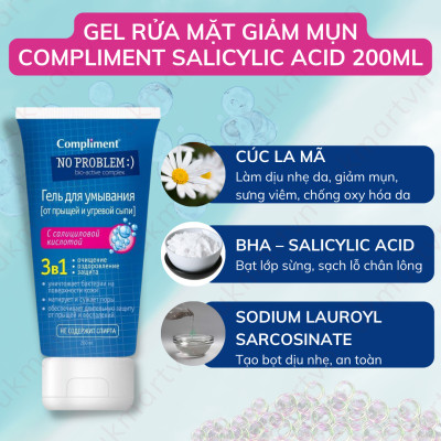 Gel Rửa Mặt Cho Da Mụn Compliment No Problem 200ml
