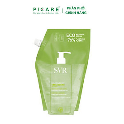 Sữa rửa mặt dạng gel không chứa xà phòng dành cho da nhờn mụn SVR Sebiaclear Gel Moussant 400ml (Túi)