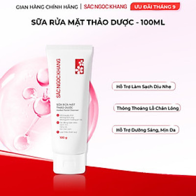 Sữa rửa mặt Thảo Dược Sắc Ngọc Khang 100g  Sạch Mịn, Sáng Da, Mờ Nám Sạm