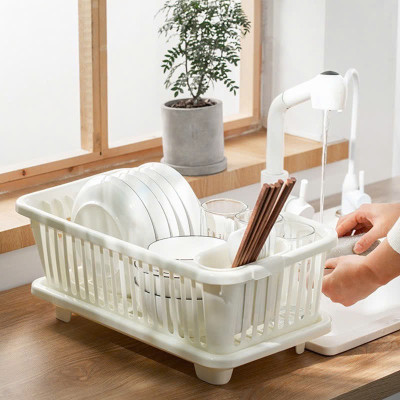 Rỗ , Khay Úp Chén Đĩa Có Khay Hứng Nước GROFA - Giao màu ngẫu nhiên