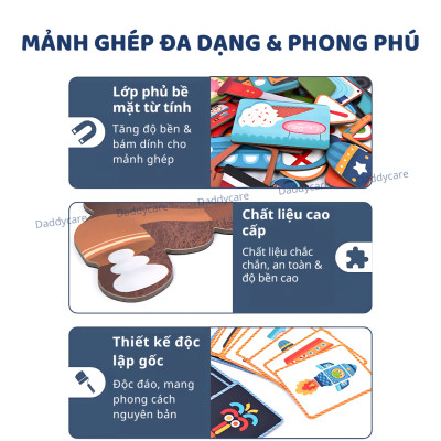 Đồ Chơi Xếp Hình Nam Châm Magnets Mideer, Đồ chơi trí tuệ dành cho trẻ em 2,3,4,5,6,7 tuổi